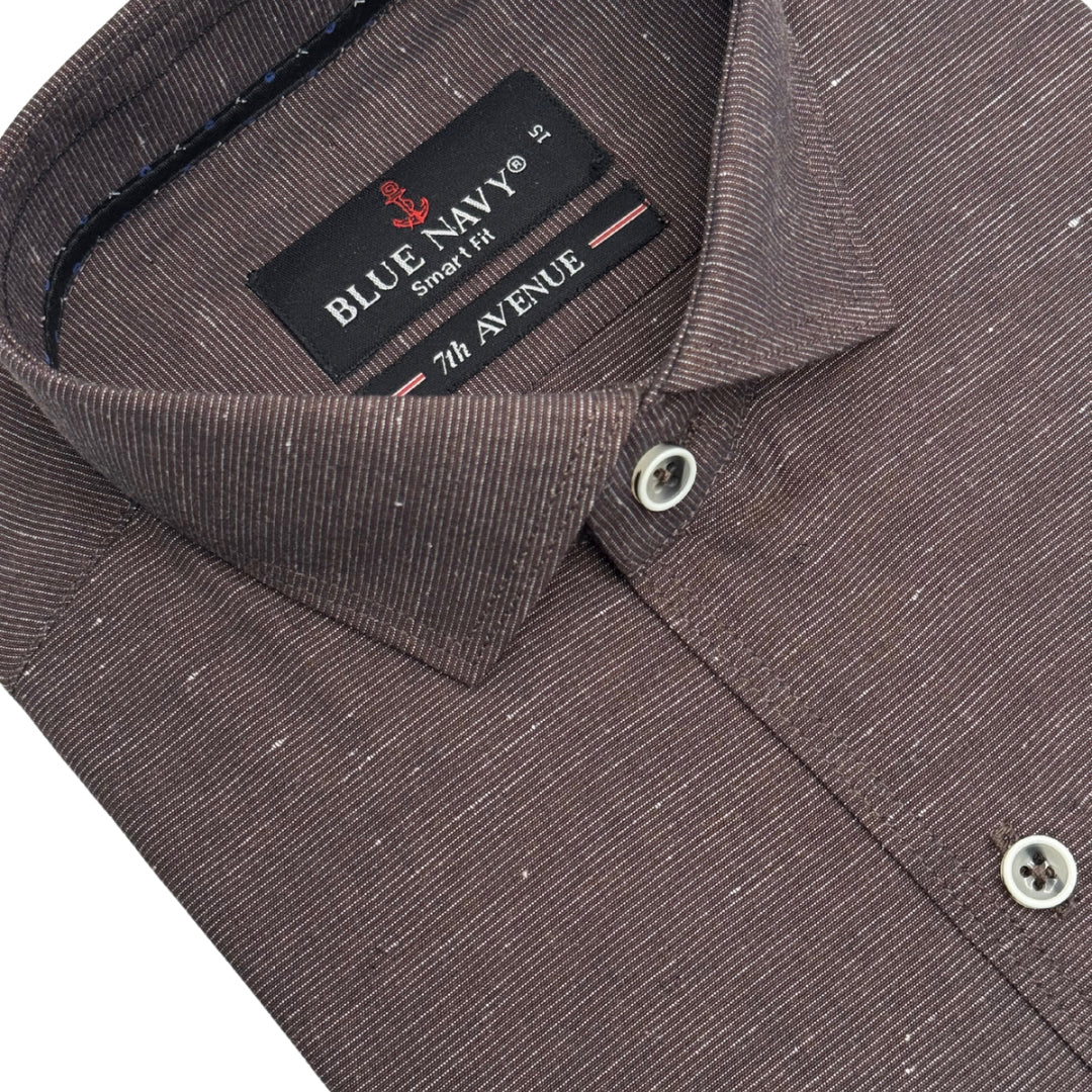 Esspresso Brown Slub Textured Shirt