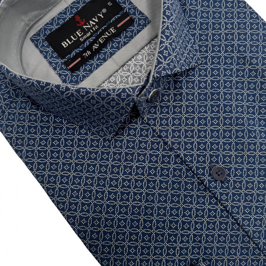 Azure Mosaic Geometric Shirt