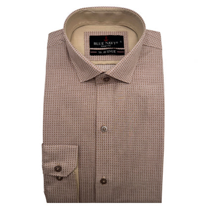 Mocha Microdot Formal Shirt