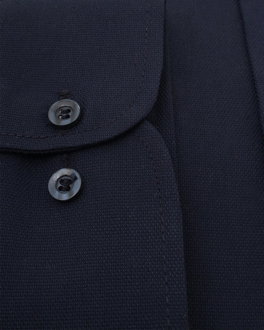 Navy Blue Textured Shirt