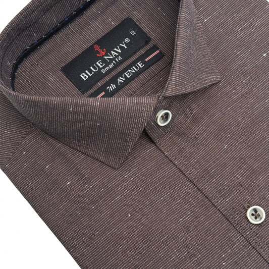 Esspresso Brown Slub Textured Shirt