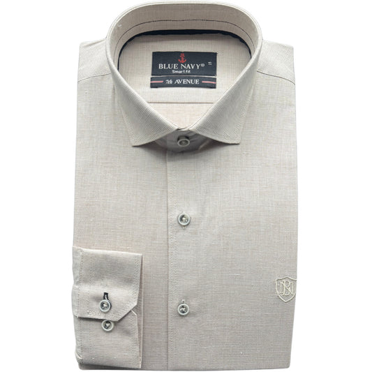 Beige Slub Textured Shirt