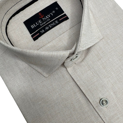 Beige Slub Textured Shirt