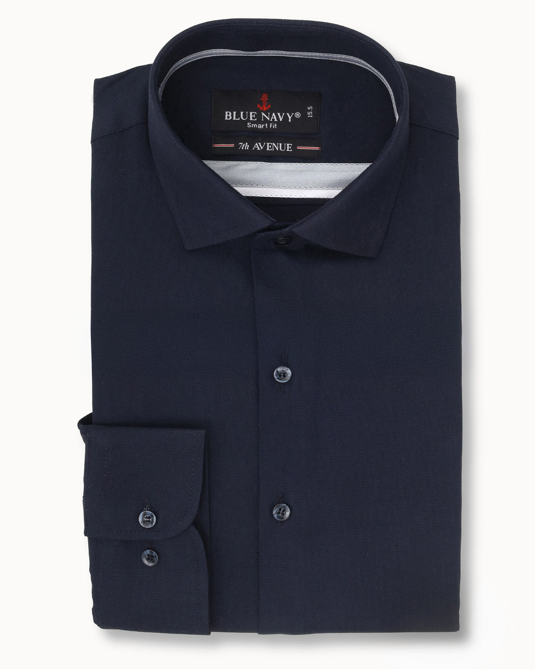 Navy Blue Textured Shirt