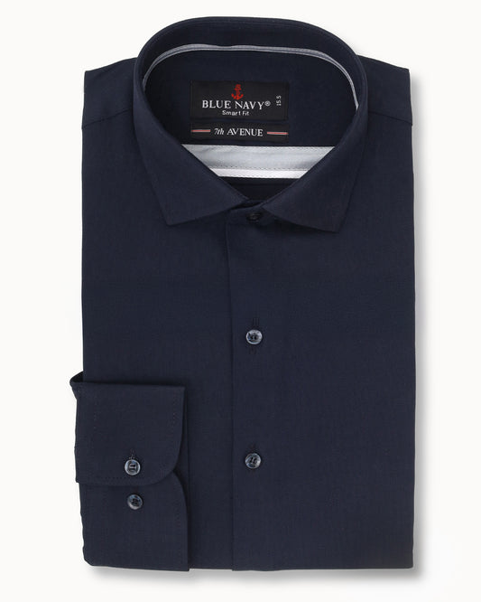 Navy Blue Textured Shirt