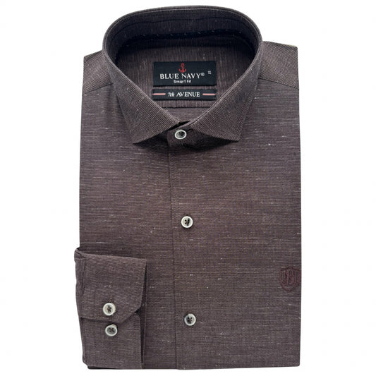 Esspresso Brown Slub Textured Shirt