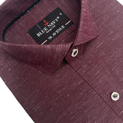 Burgundy Slub Textured Shirt