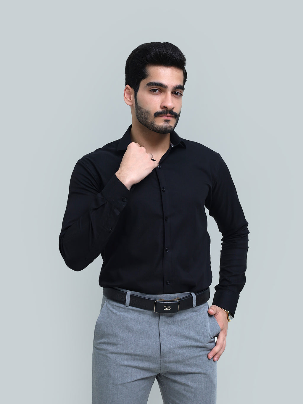 Black Textured Shirt