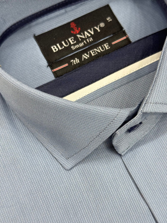 Blue Textured Shirt