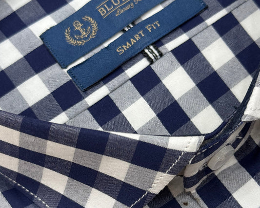 White Blue Check Shirt