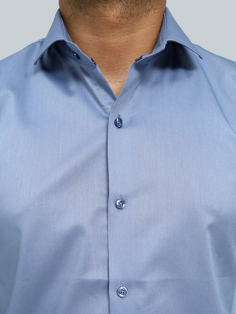 Blue Textured Shirt