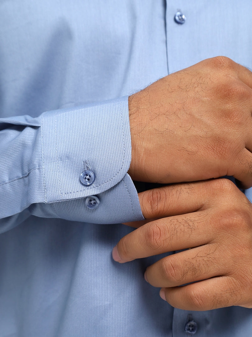 Blue Textured Shirt