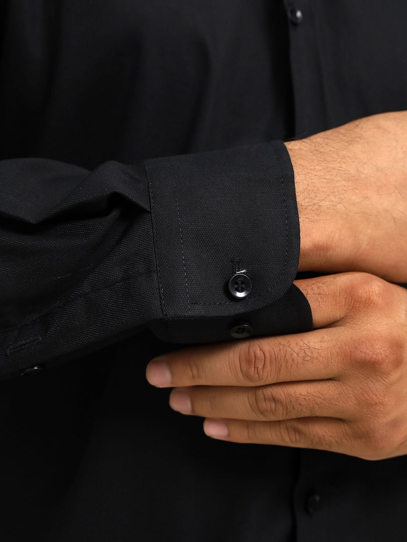 Black Textured Shirt