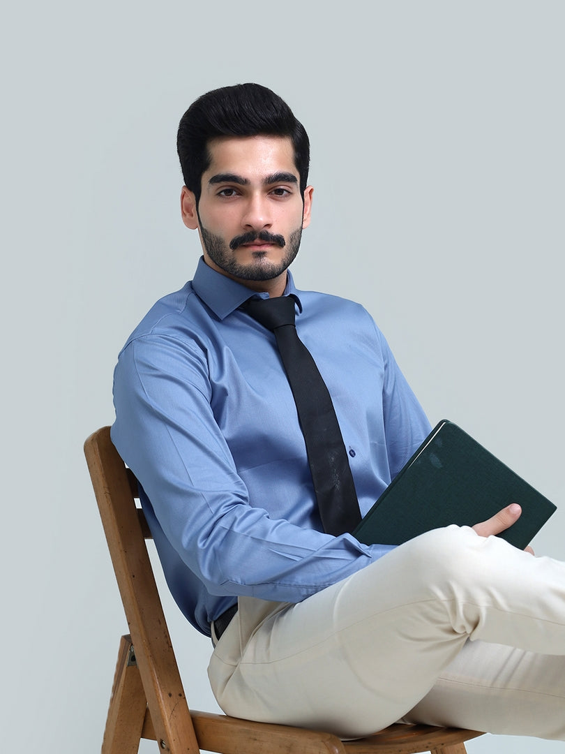 Blue Textured Shirt