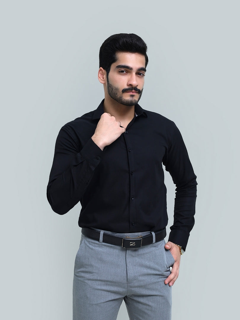 Black Textured Shirt