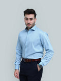 Geometric Pattern Light Blue Dress Shirt