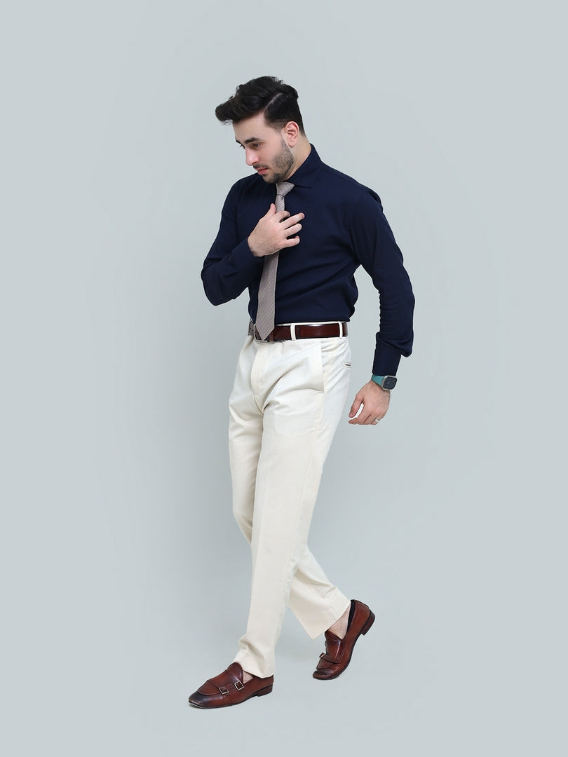 Navy Blue Textured Shirt