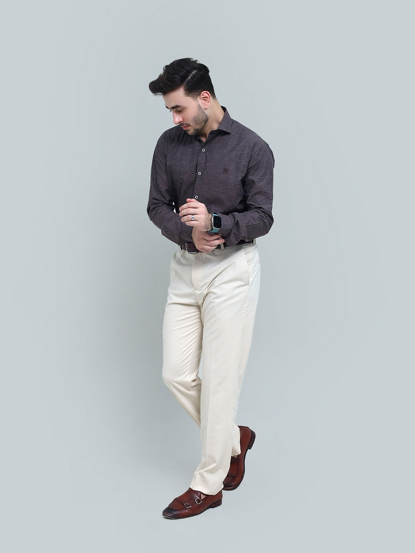 Esspresso Brown Slub Textured Shirt