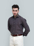 Esspresso Brown Slub Textured Shirt